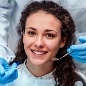 woman at a dental checkup